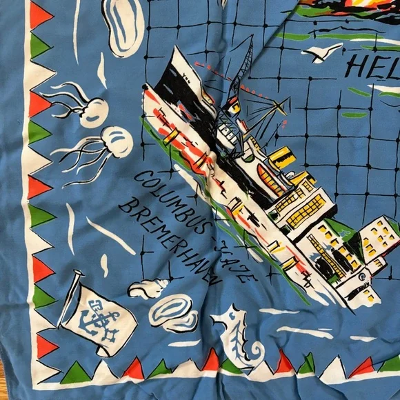 Vintage German Maritime Souvenir Scarf - Picture 3 of 7